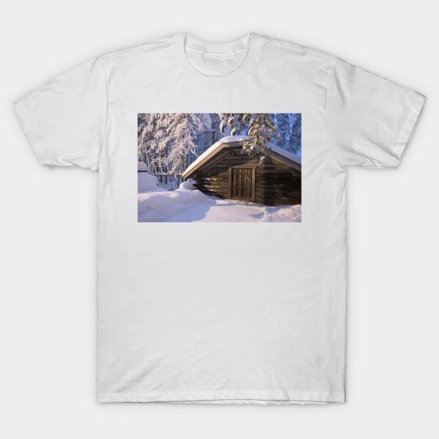 Cabin in the Snow T-Shirt by Memories4you